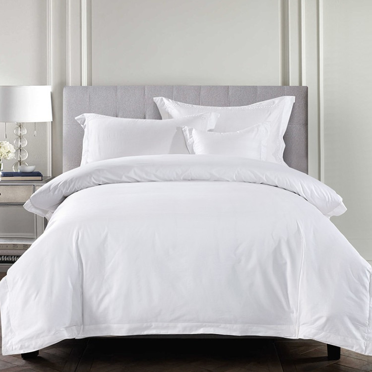 Egyptian plain white hotel bed linen Bed Sheet Manufacturer