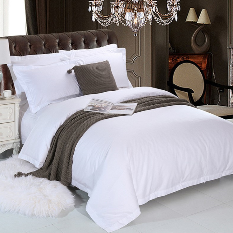 Egyptian plain white hotel bed linen Bed Sheet Manufacturer