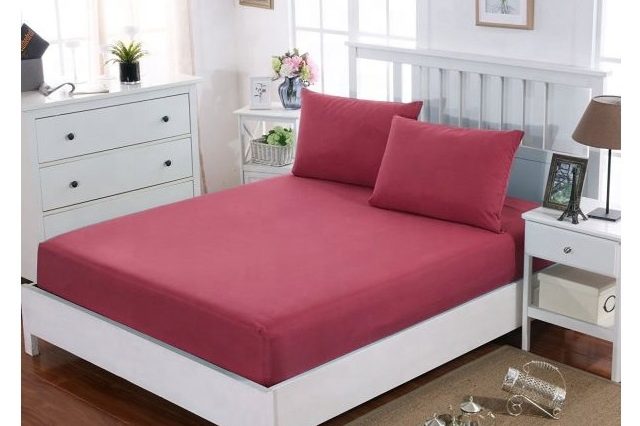 100% cotton poly elastic fitted bed sheet (1)
