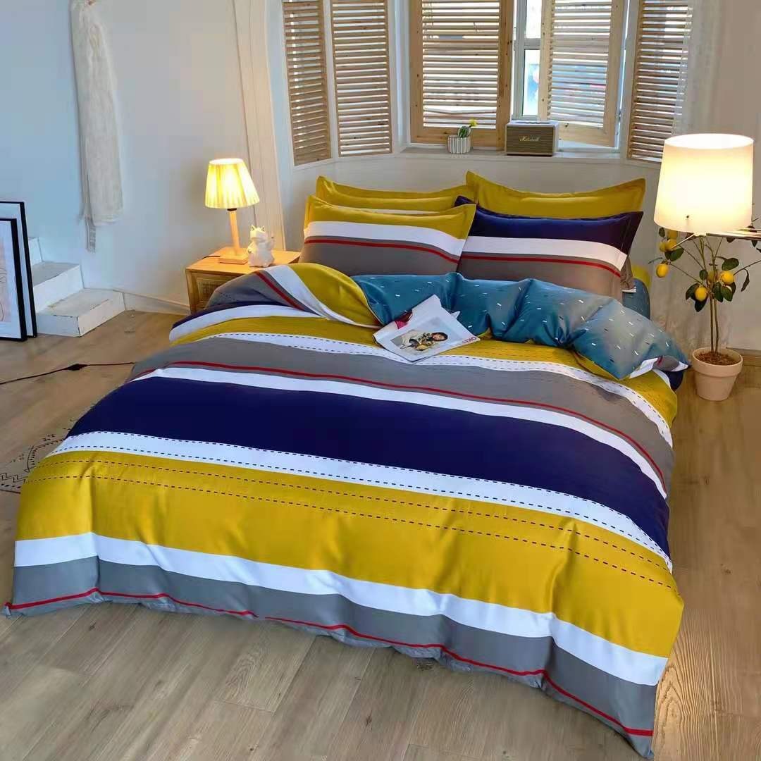 Fabric pillow case fitted bed sheet (1)