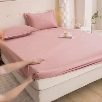 Custom size 100% cotton fitted sheet with logo and soft finish