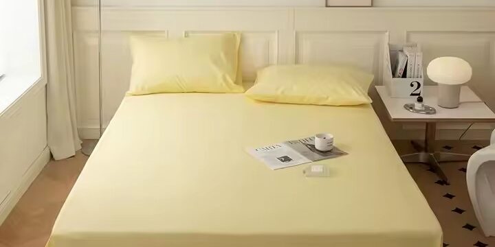 Custom size 100% cotton fitted sheet with logo and soft finish