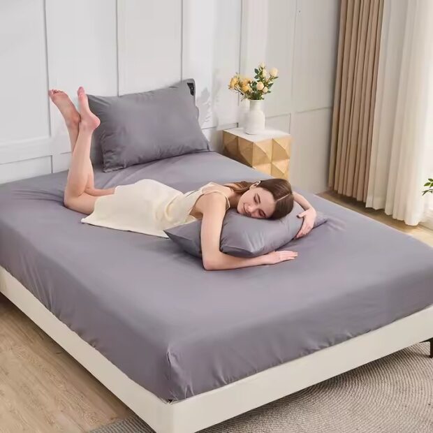 Breathable antibacterial anti-static fitted sheet in custom sizes