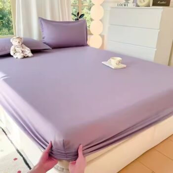 Wholesale breathable antibacterial fitted sheet with anti-mite finish