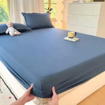 Wholesale breathable antibacterial fitted sheet with anti-mite finish
