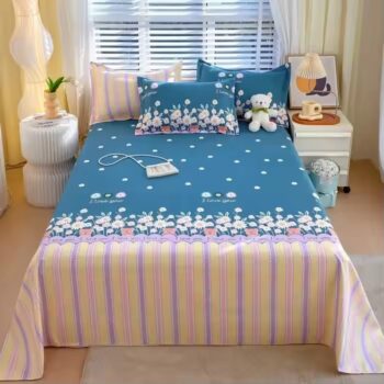 Factory thick printed bed sheet, skin-friendly and breathable cotton blend

