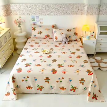 Soft and durable brushed microfiber bed sheet in solid color