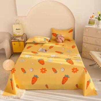 Soft and durable brushed microfiber bed sheet in solid color
