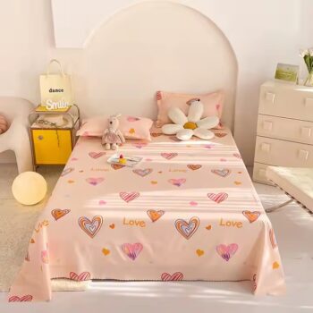 Soft and durable brushed microfiber bed sheet in solid color