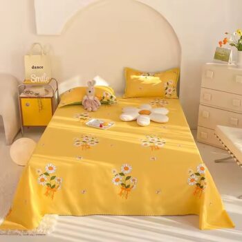 Soft and durable brushed microfiber bed sheet in solid color