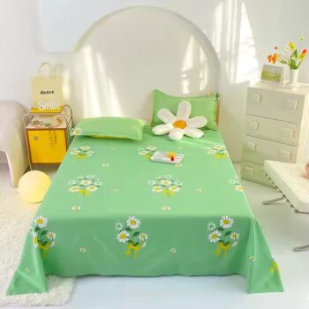 Soft and durable brushed microfiber bed sheet in solid color