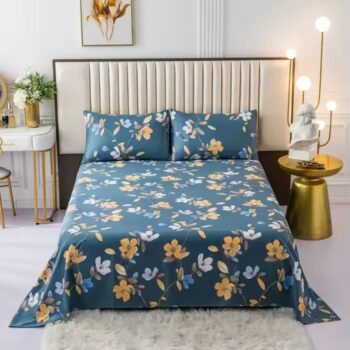 New 100% cotton printed bed sheet with breathable soft texture