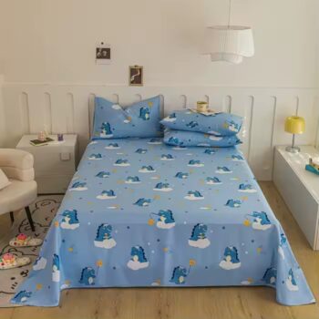 New 100% cotton printed bed sheet with breathable soft texture