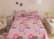 New 100% cotton printed bed sheet with breathable soft texture