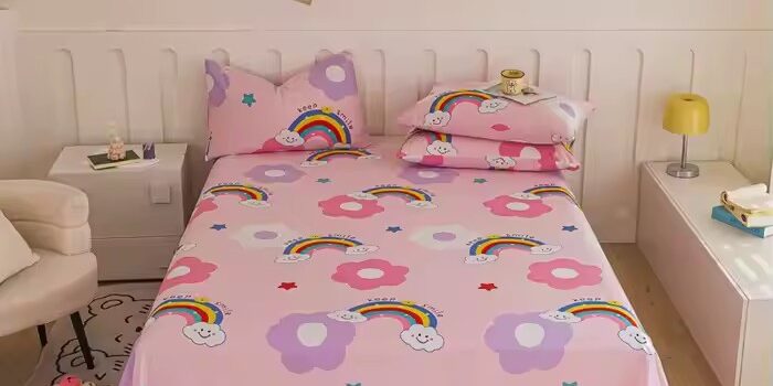 New 100% cotton printed bed sheet with breathable soft texture