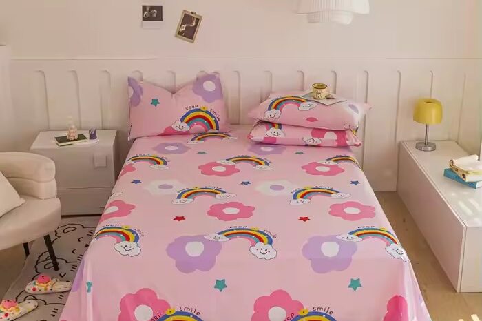 Factory direct breathable 100% cotton printed bed sheet (5) New 100% cotton printed bed sheet with breathable soft texture