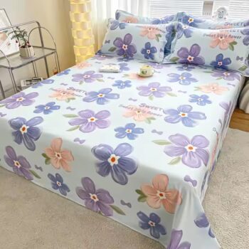 Luxury printed 100% cotton bed sheet with elegant design