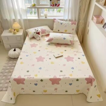 Custom 100% cotton printed bed sheets – soft, breathable, and colorful