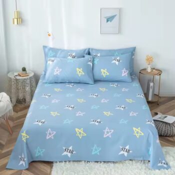 Factory-made large 100% cotton printed bed sheet for dormitory use