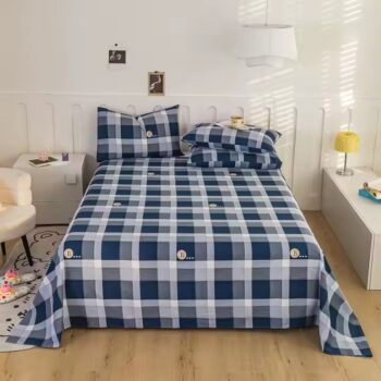 Factory-made large 100% cotton printed bed sheet for dormitory use