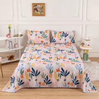 Factory-made large 100% cotton printed bed sheet for dormitory use