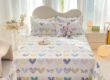 Factory-made large 100% cotton printed bed sheet for dormitory use