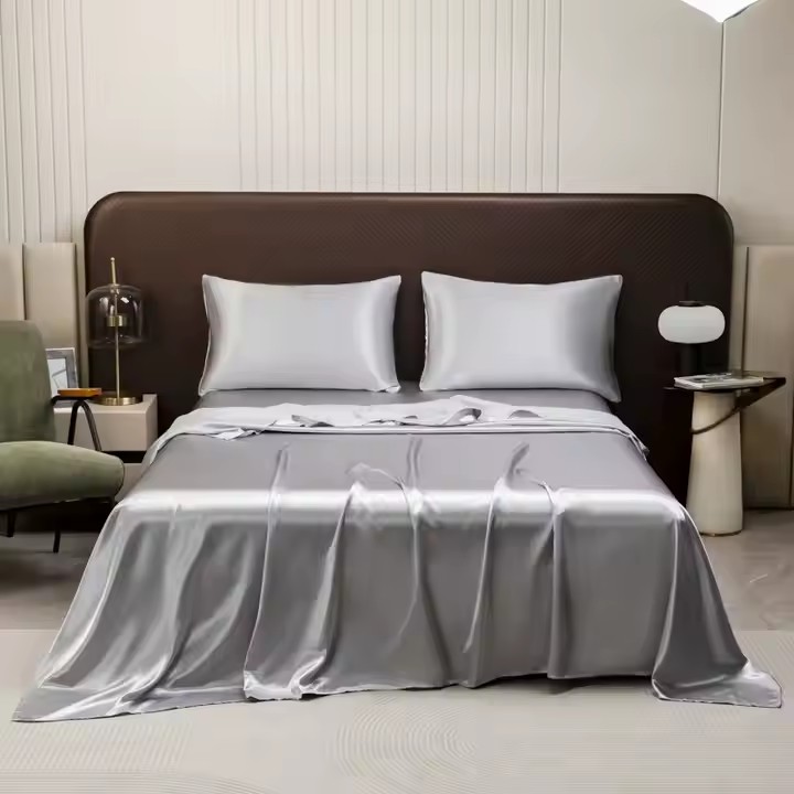 Custom European style satin bed sheets for wholesale
