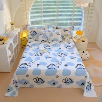Printed breathable polyester bed sheet in modern design