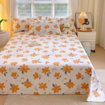 Printed breathable polyester bed sheet in modern design