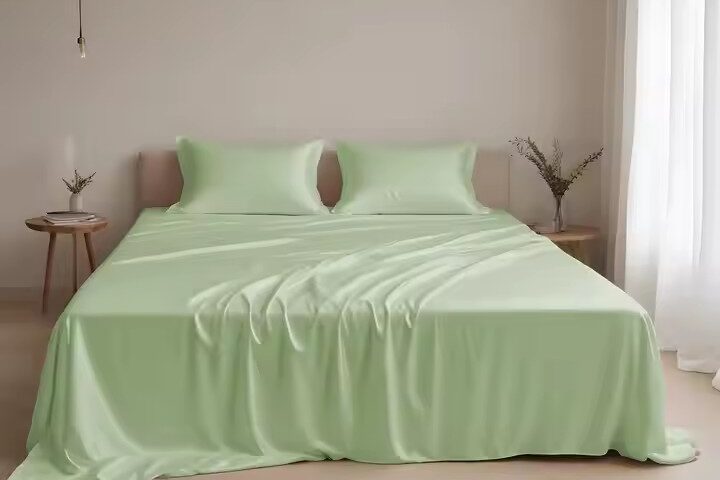 Wholesale silky satin bed sheet – breathable, cooling, and solid color (8) Breathable silky solid color satin bed sheet in elegant design