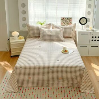 All-season breathable soft pure cotton bed sheet