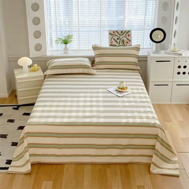 All-season breathable soft pure cotton bed sheet