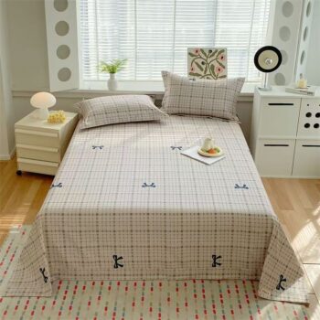 All-season breathable soft pure cotton bed sheet