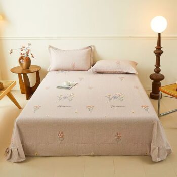 High-quality American floral printed bed sheet for homes