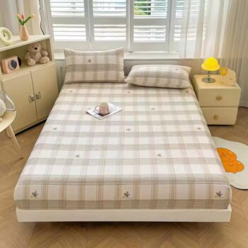 Breathable elastic printed fitted sheet with soft stretch fabric