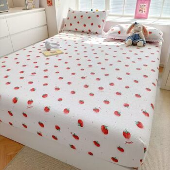 Cartoon non-slip double fitted sheet with reinforced elastic