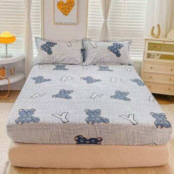 Soft pure cotton printed fitted sheet for cozy bedroom use