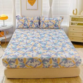 Soft pure cotton printed fitted sheet for cozy bedroom use