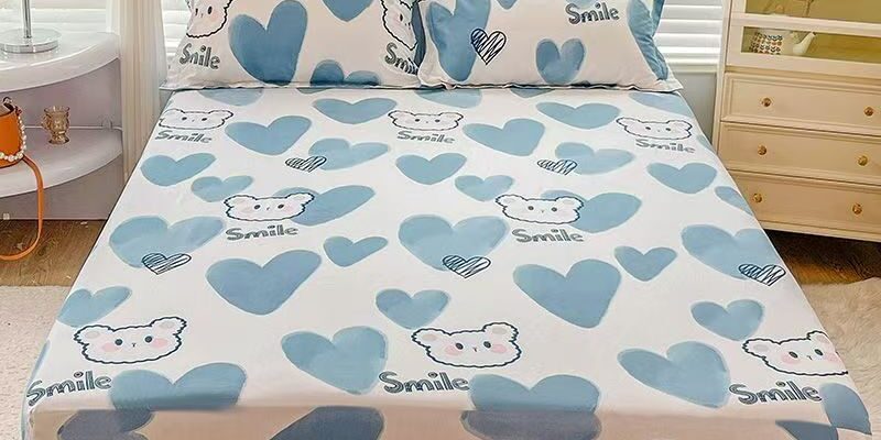 Soft pure cotton printed fitted sheet for cozy bedroom use