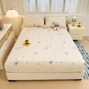 Soft cotton skin-friendly fitted sheet with deep pocket fit