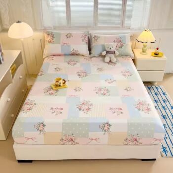 Soft cotton skin-friendly fitted sheet with deep pocket fit