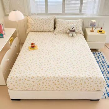 Soft cotton skin-friendly fitted sheet with deep pocket fit