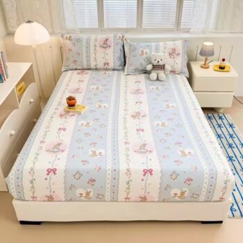 Soft cotton skin-friendly fitted sheet with deep pocket fit