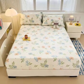 Soft cotton skin-friendly fitted sheet with deep pocket fit