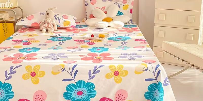 Cute printed single and double-size bed sheet for home use