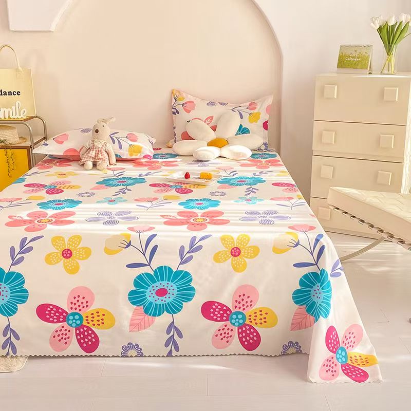 Cute printed single and double-size bed sheet for home use