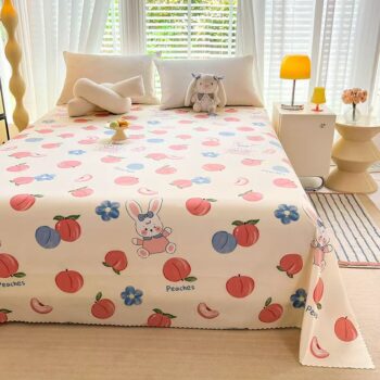 Cute printed single and double-size bed sheet for home use