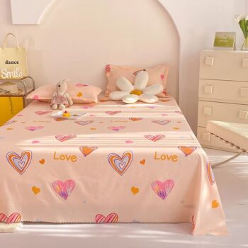 Cute printed single and double-size bed sheet for home use