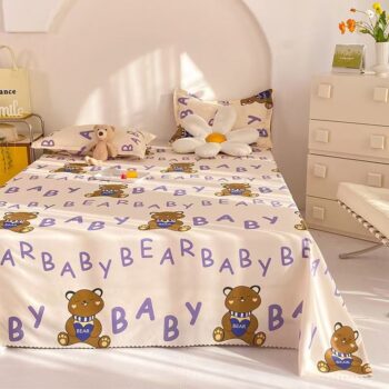 Cute printed single and double-size bed sheet for home use