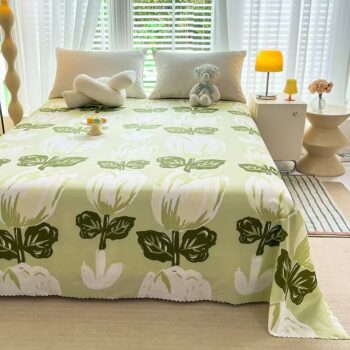 Cute printed single and double-size bed sheet for home use